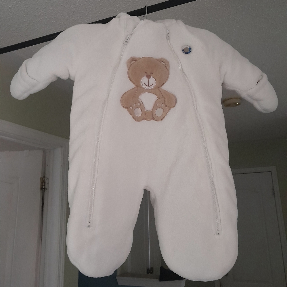 Cozy White Bear Kids One Piece Snowsuit 2for1 - Picture 2 of 8